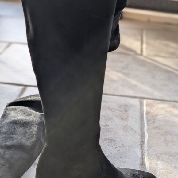 Black Suede Over The Knee Boots by Thursday Boot Company - Picture 3 of 6